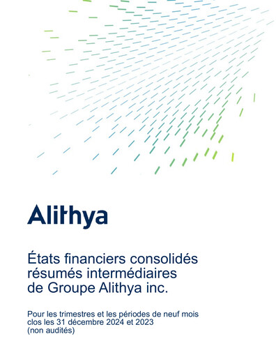 Miniature Alithya Group Rapport trimestriel 2025-q3