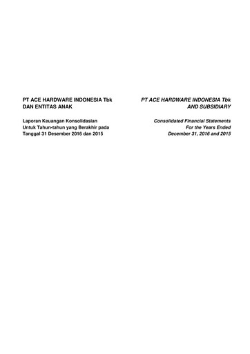 Miniature PT Aspirasi Hidup Indonesia Tbk Bilan financier 2016