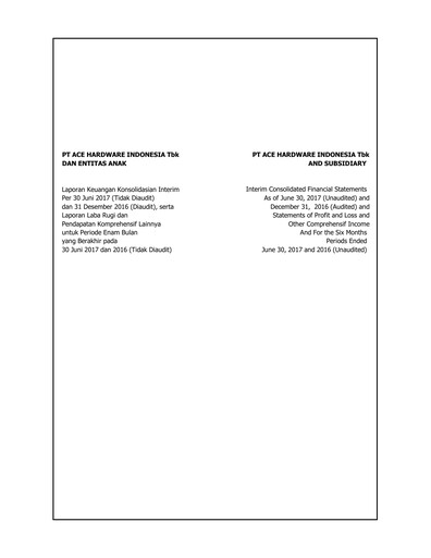 Miniature PT Aspirasi Hidup Indonesia Tbk Bilan financier 2017-h1