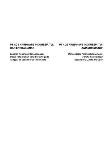 Miniature PT Aspirasi Hidup Indonesia Tbk Bilan financier 2019