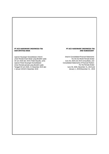 Miniature PT Aspirasi Hidup Indonesia Tbk Bilan financier 2020-h1