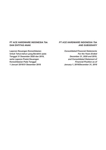 Miniature PT Aspirasi Hidup Indonesia Tbk Bilan financier 2020