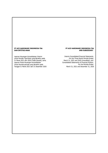 Miniature PT Aspirasi Hidup Indonesia Tbk Bilan financier 2021-q1