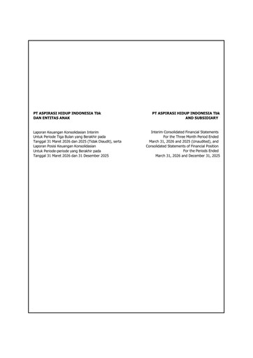 Vorschaubild PT Aspirasi Hidup Indonesia Tbk Finanzmitteilung 2026-q1