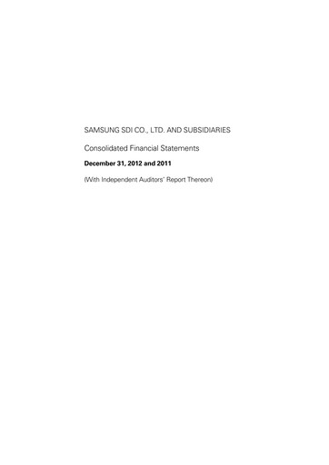 Thumbnail Samsung SDI Financial Statement 2012