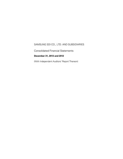 Thumbnail Samsung SDI Financial Statement 2013