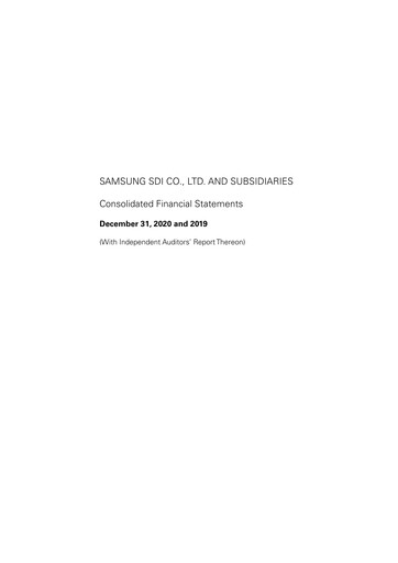 Thumbnail Samsung SDI Financial Statement 2020