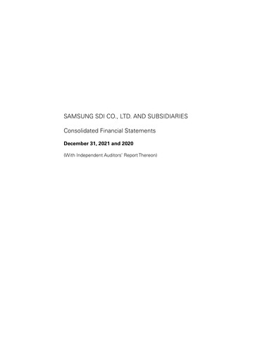 Thumbnail Samsung SDI Financial Statement 2021