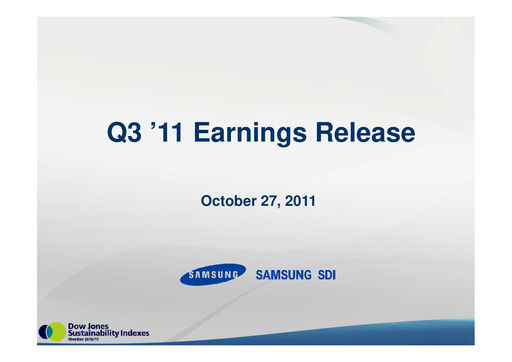 Thumbnail Samsung SDI Quarterly Report 2011-q3