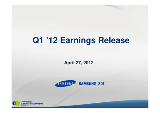 Thumbnail Samsung SDI Quarterly Report 2012-q1