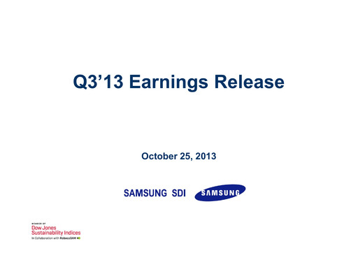 Thumbnail Samsung SDI Quarterly Report 2013-q3