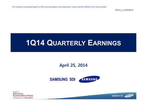 Thumbnail Samsung SDI Quarterly Report 2014-q1