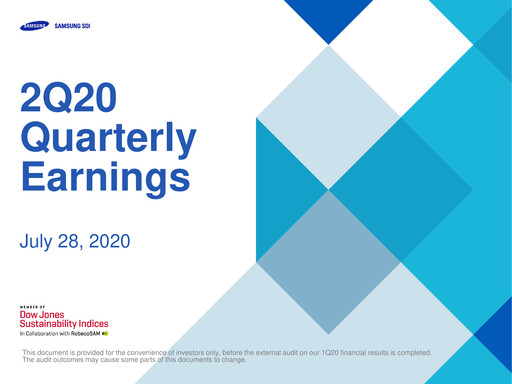 Thumbnail Samsung SDI Quarterly Report 2020-q2