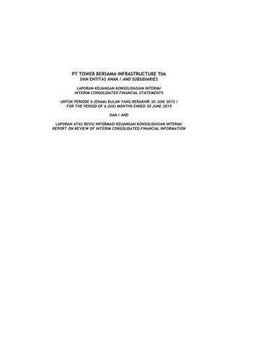 Thumbnail Tower Bersama Infrastructure
 Half-year Report 2015-h1