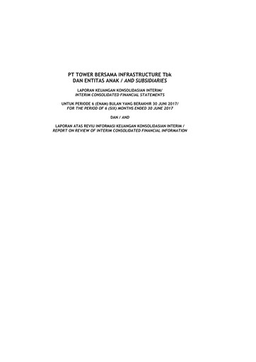Thumbnail Tower Bersama Infrastructure
 Half-year Report 2017-h1