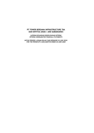 Thumbnail Tower Bersama Infrastructure
 Half-year Report 2020-h1