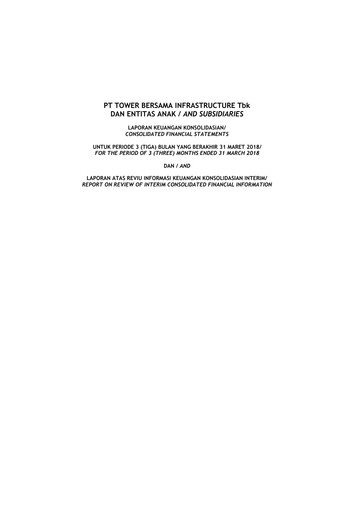 Thumbnail Tower Bersama Infrastructure
 Quarterly Report 2018-q1