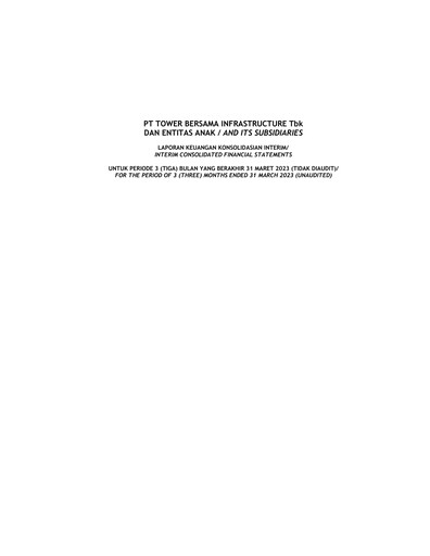 Thumbnail Tower Bersama Infrastructure
 Quarterly Report 2023-q1