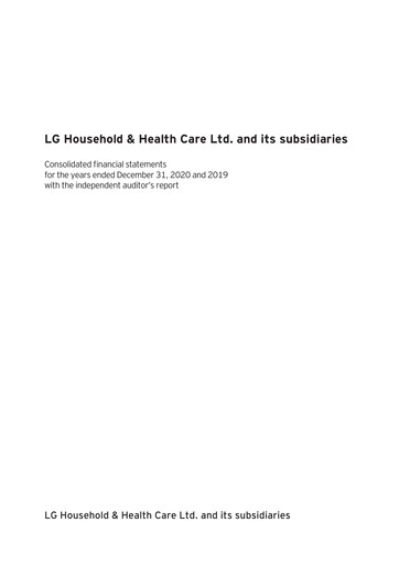 Vorschaubild LG Household & Health Care
 Finanzmitteilung 2020