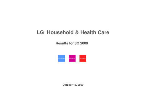 Thumbnail LG Household & Health Care
 Quarterly Report 2009-q3