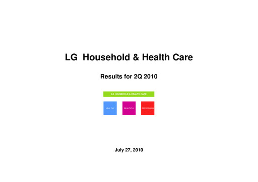 Thumbnail LG Household & Health Care
 Quarterly Report 2010-q2