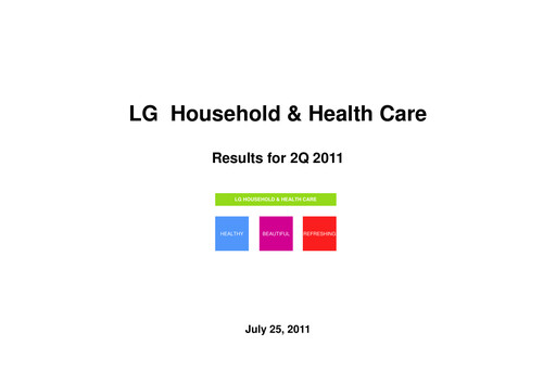 Thumbnail LG Household & Health Care
 Quarterly Report 2011-q2
