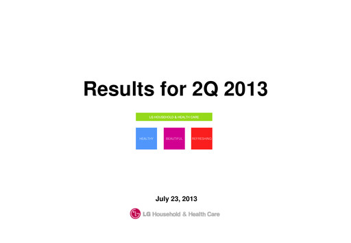 Thumbnail LG Household & Health Care
 Quarterly Report 2013-q2