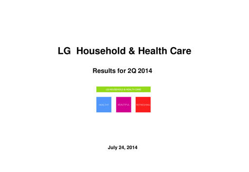 Thumbnail LG Household & Health Care
 Quarterly Report 2014-q2