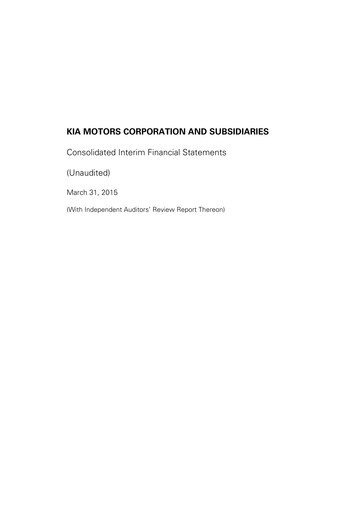 Vorschaubild Kia Quartalsbericht 2015-q1