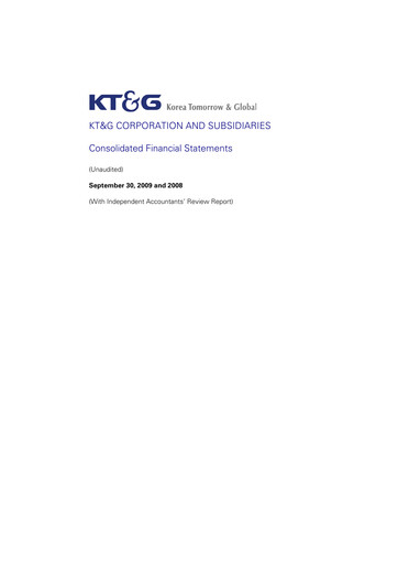Thumbnail KT&G (Korea Tobacco) Financial Statement 2009