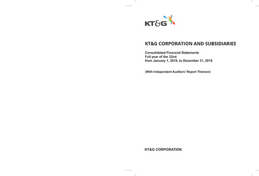 Thumbnail KT&G (Korea Tobacco) Financial Statement 2018