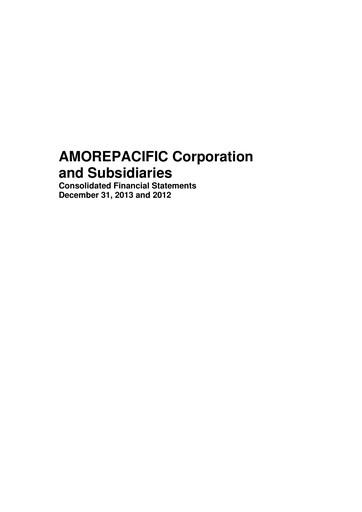 Thumbnail Amorepacific Financial Statement 2013