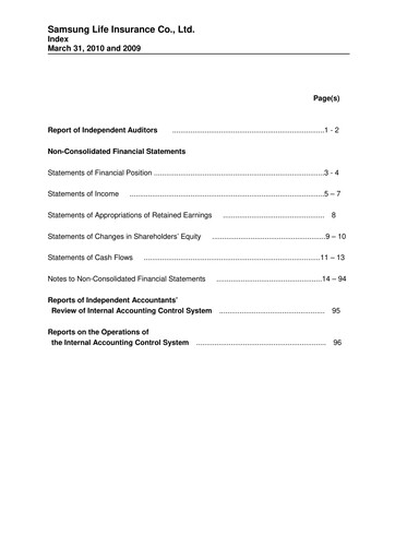 Miniature Samsung Life Insurance
 Bilan financier 2010