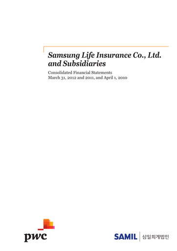 Miniature Samsung Life Insurance
 Bilan financier 2012