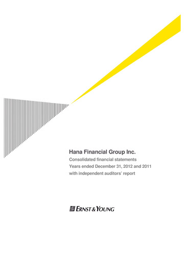 Thumbnail Hana Financial Group Financial Statement 2012