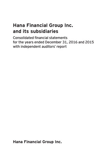 Thumbnail Hana Financial Group Financial Statement 2016