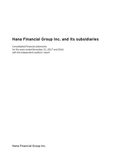 Thumbnail Hana Financial Group Financial Statement 2017