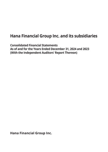 Thumbnail Hana Financial Group Financial Statement 2024