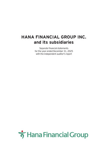 Thumbnail Hana Financial Group Financial Statement 2025