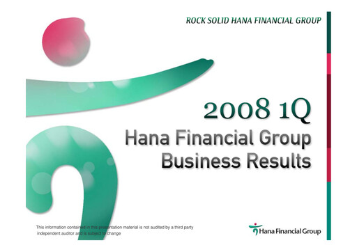 Miniature Hana Financial Group Rapport trimestriel 2008-q1