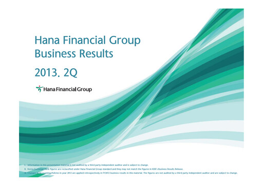 Miniature Hana Financial Group Rapport trimestriel 2013-q2