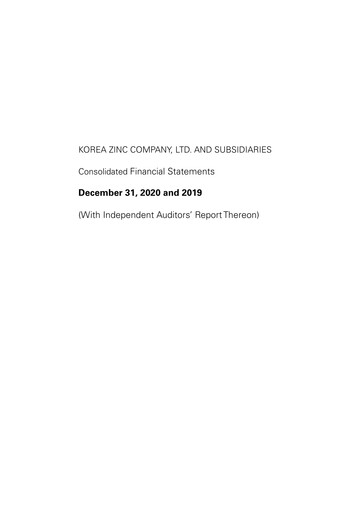 Thumbnail Korea Zinc Financial Statement 2020