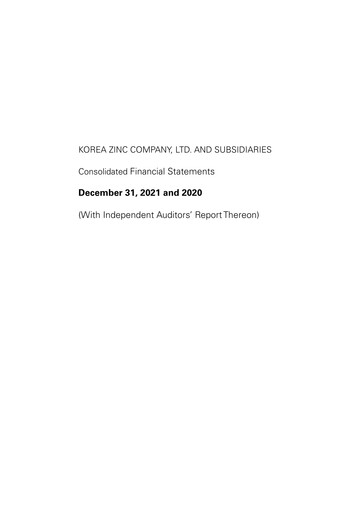 Thumbnail Korea Zinc Financial Statement 2021