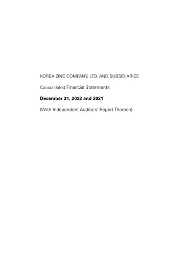 Thumbnail Korea Zinc Financial Statement 2022