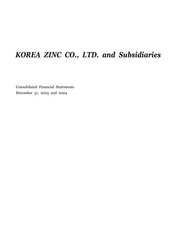 Thumbnail Korea Zinc Financial Statement 2025
