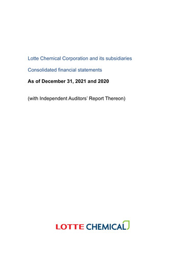 Thumbnail LOTTE Chemical
 Financial Statement 2020-2021