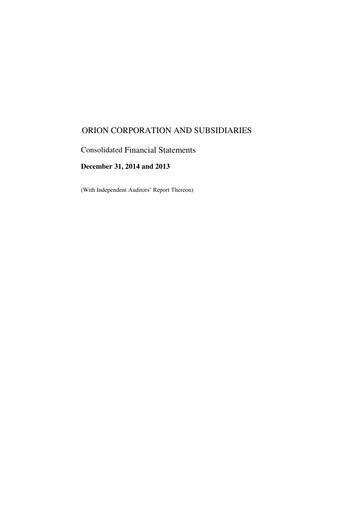 Thumbnail ORION Financial Statement 2014