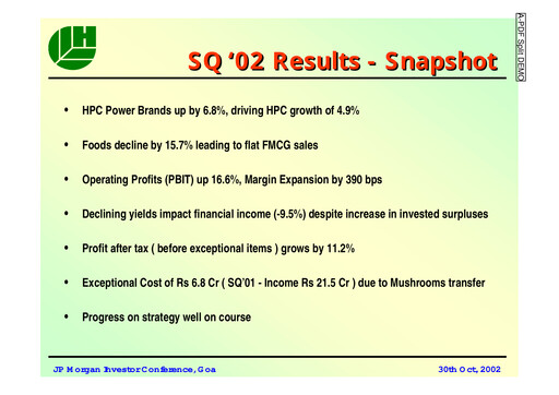 Thumbnail Hindustan Unilever
 Financial Statement 2002-9m