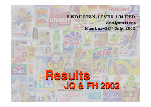 Thumbnail Hindustan Unilever
 Financial Statement 2002-h1
