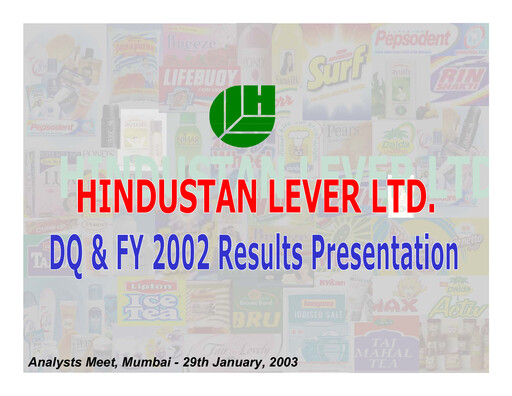 Thumbnail Hindustan Unilever
 Financial Statement 2002